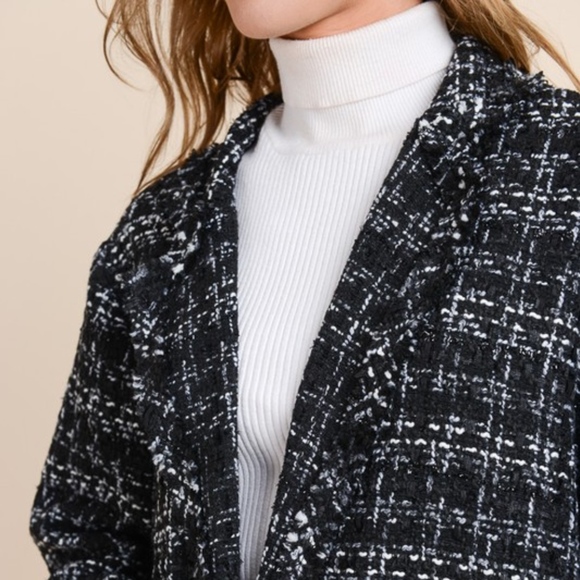 Black & Ivory Tweed Jacket - Picture 3 of 5